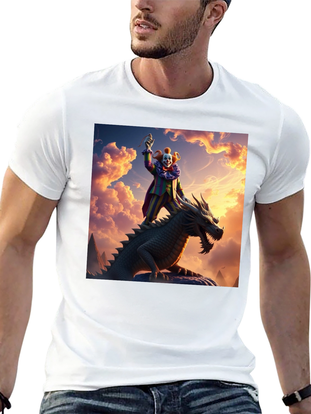 Clown Riding Dragon T-Shirt