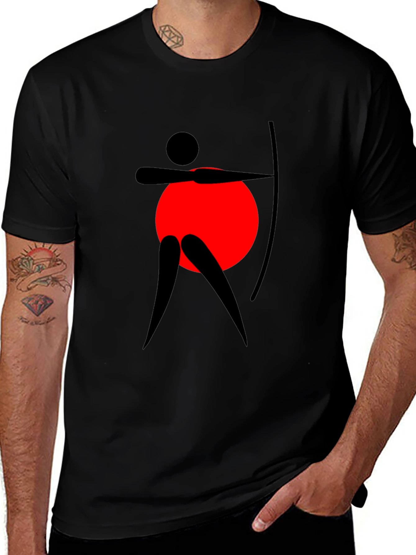 Archery Silhouette Graphic Tee - Black