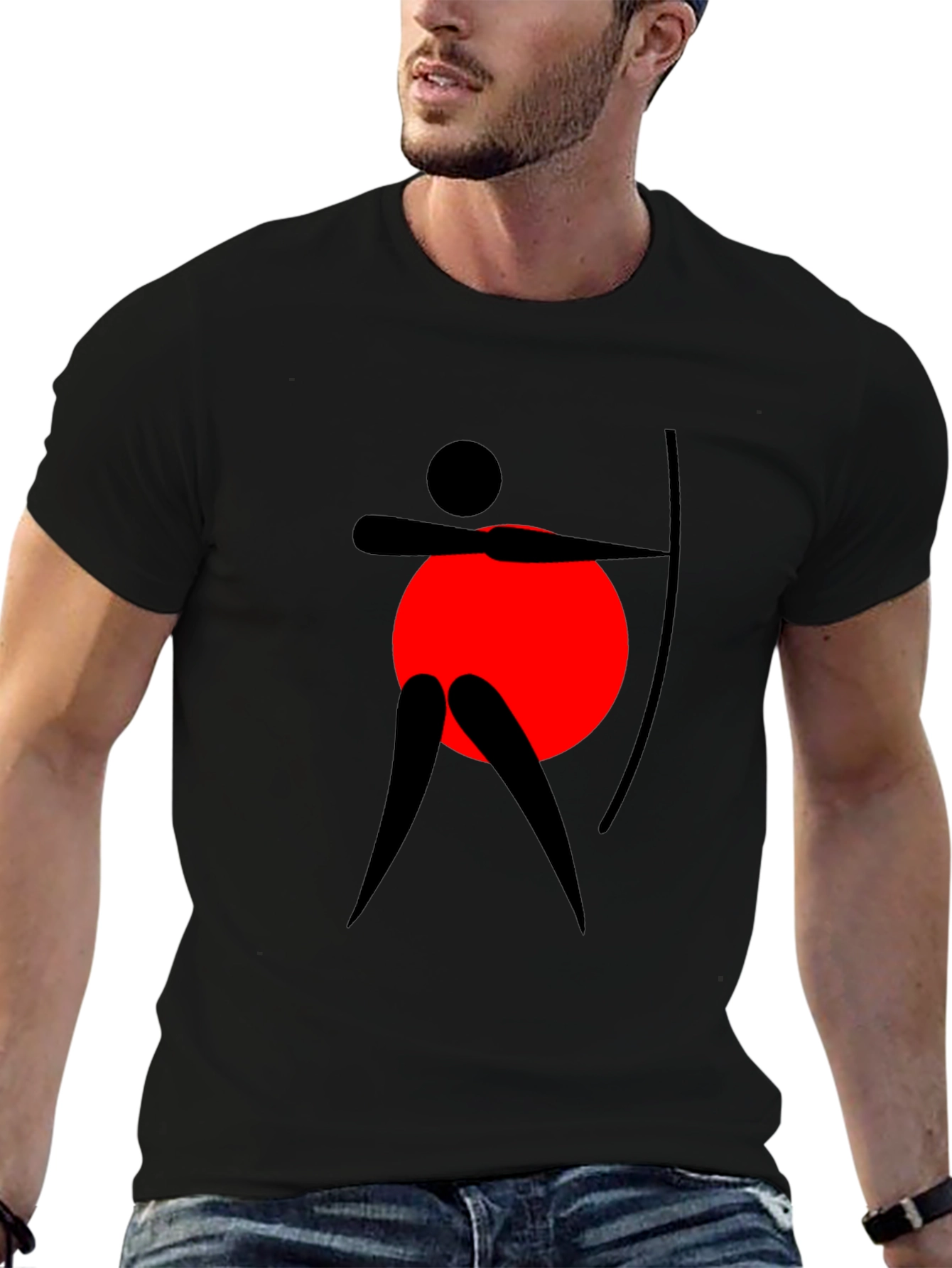 Archery Silhouette Graphic Tee - Black
