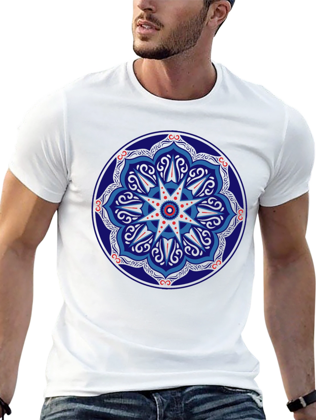 Mandala Graphic Print Tee - Black