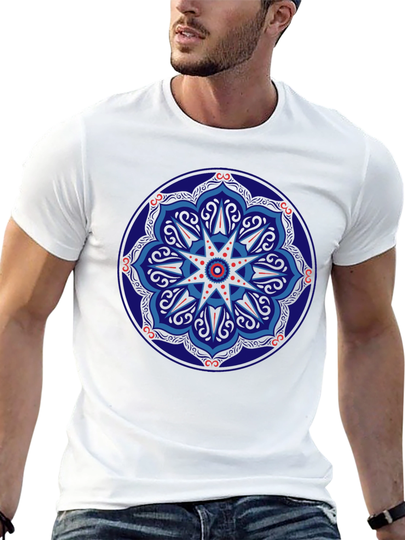 Mandala Graphic Print Tee - Black
