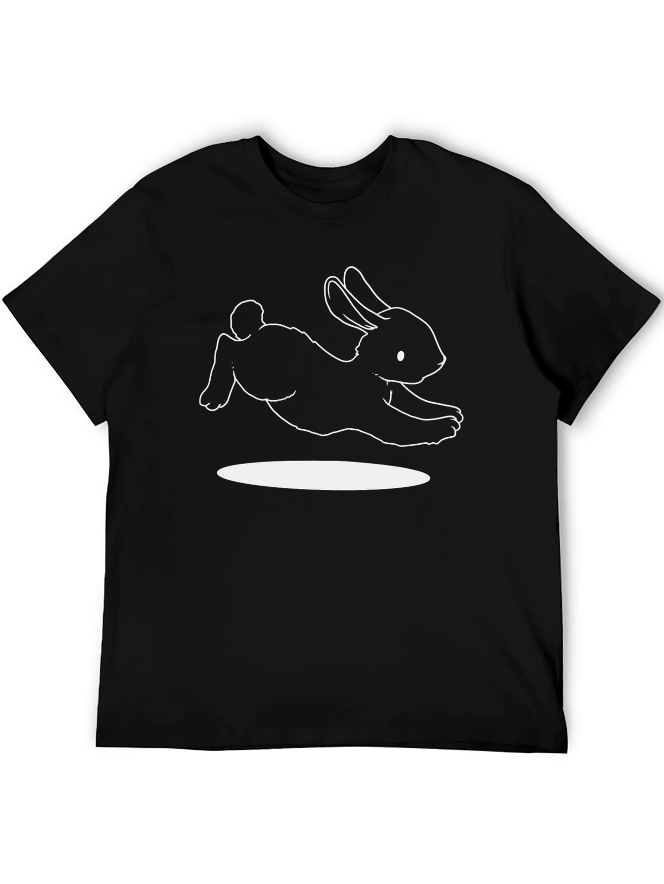 Rabbit Graphic Tee - Black Cotton Blend
