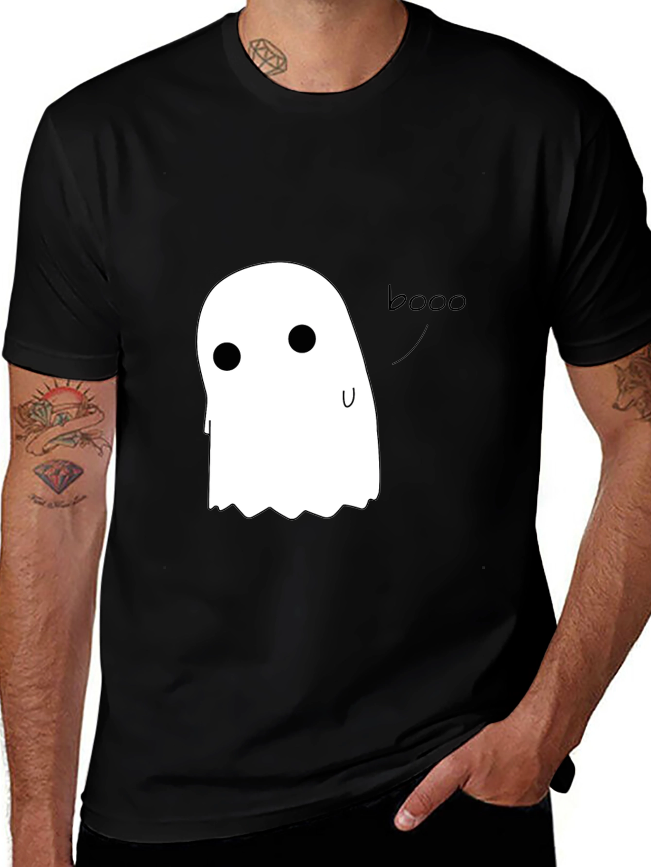 Boo! Spooky Ghost Graphic T-Shirt - Halloween Ready