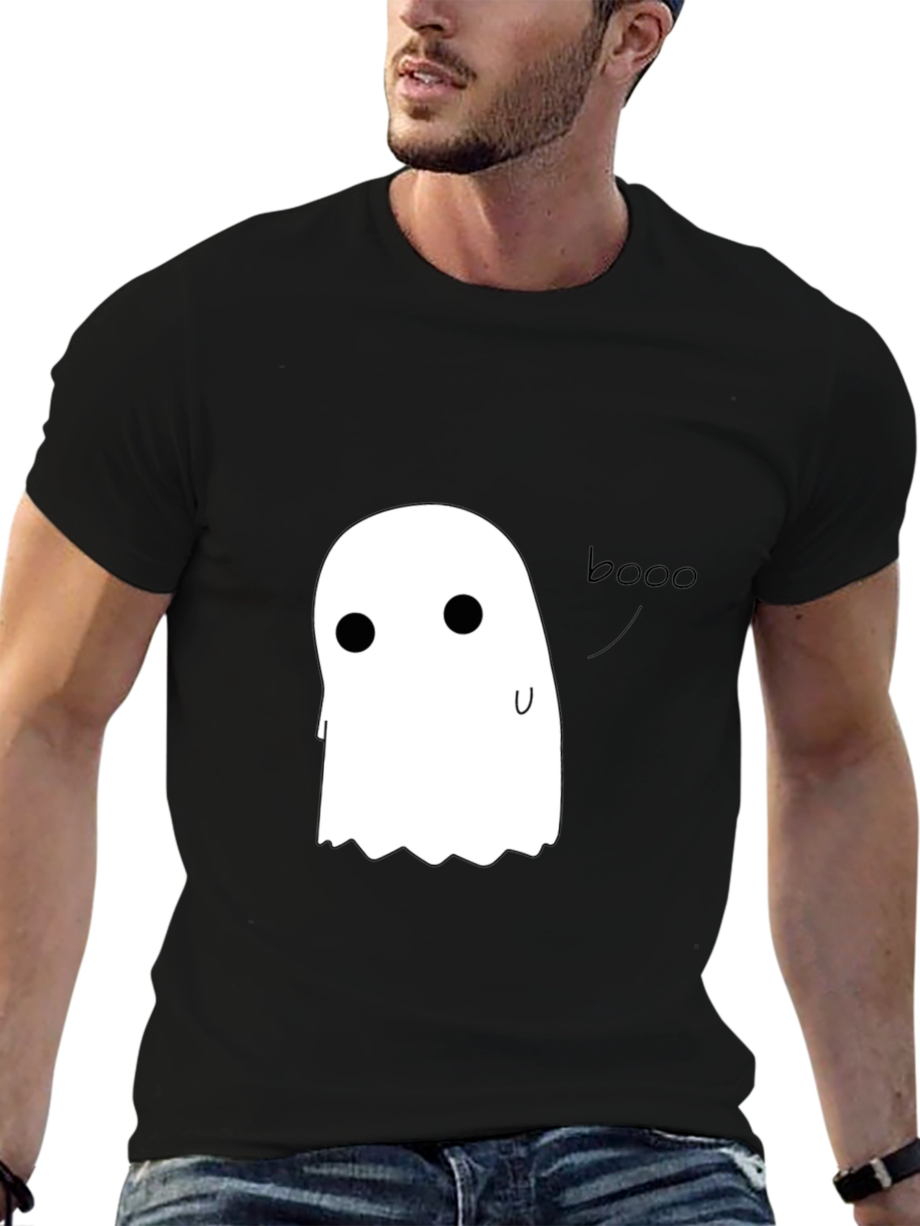 Boo! Spooky Ghost Graphic T-Shirt - Halloween Ready