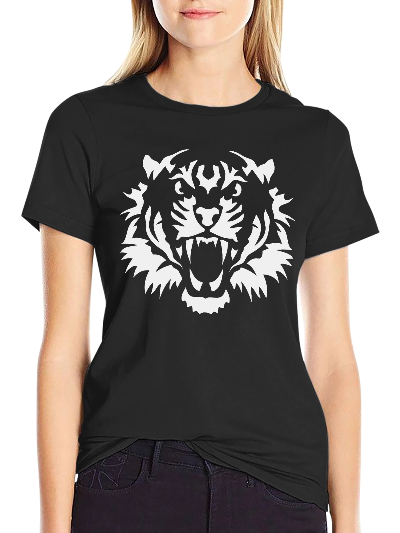 Bold Tiger Graphic Tee - Black