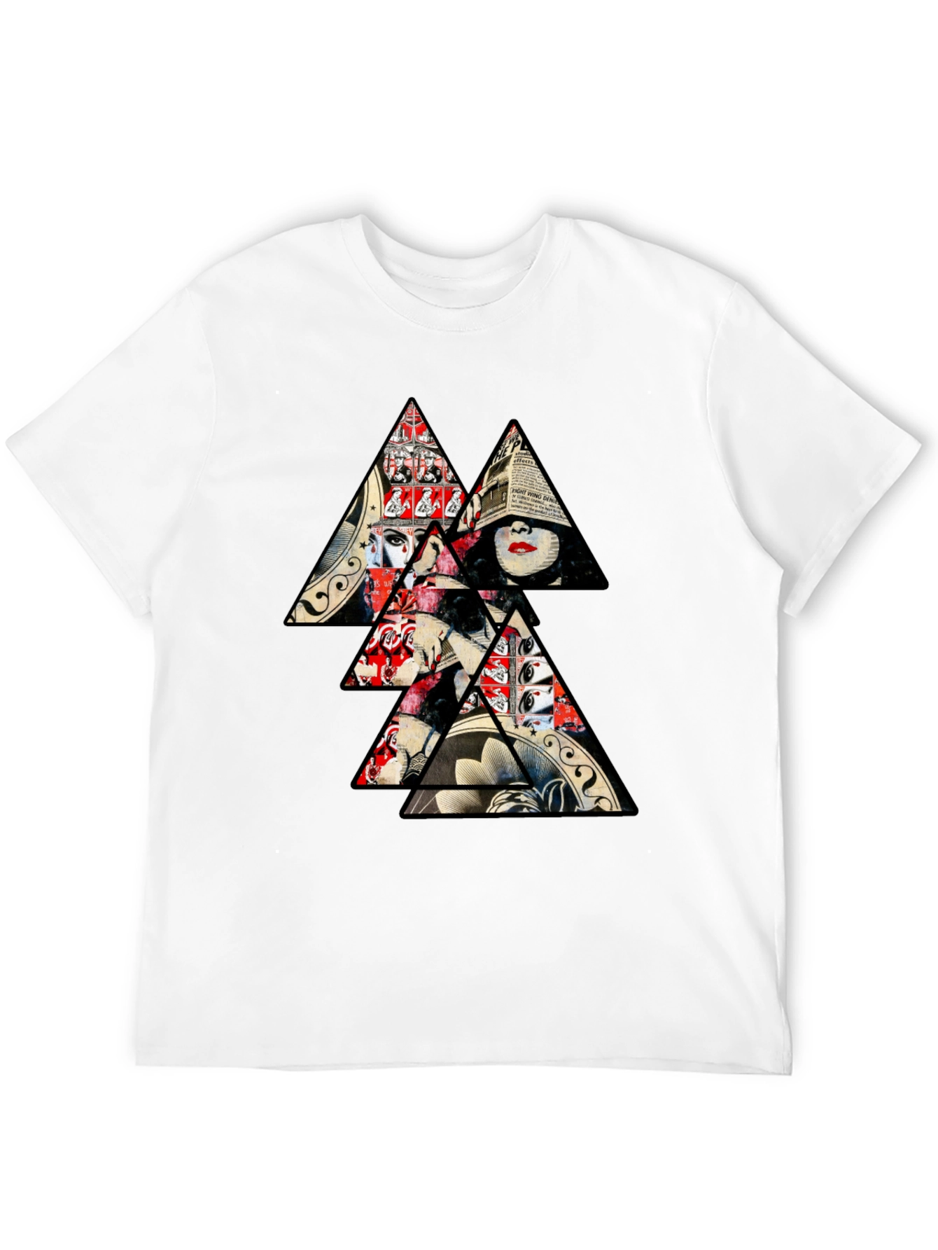 Abstract Triangle Graphic Print Mens T-Shirt