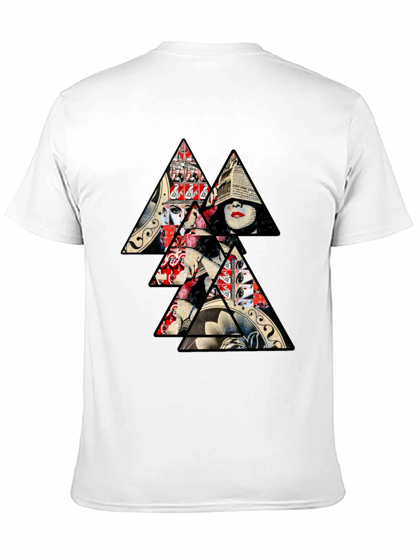 Abstract Triangle Graphic Print Mens T-Shirt
