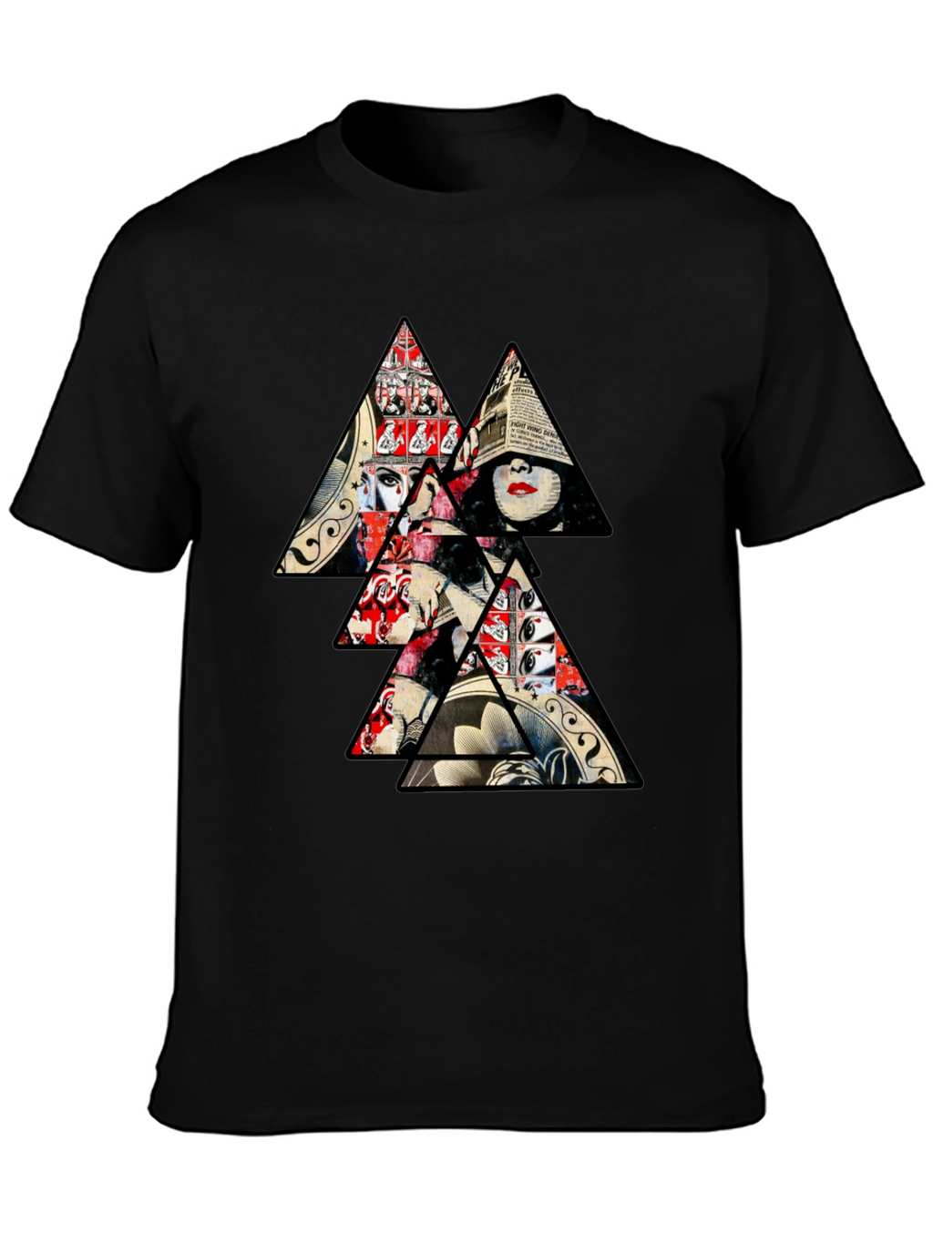 Abstract Triangle Graphic Print Mens T-Shirt