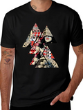 Abstract Triangle Graphic Print Mens T-Shirt