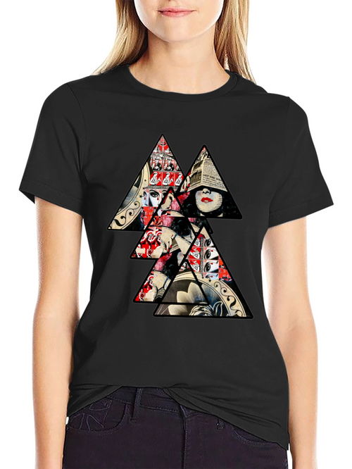 Abstract Triangle Graphic Print Mens T-Shirt