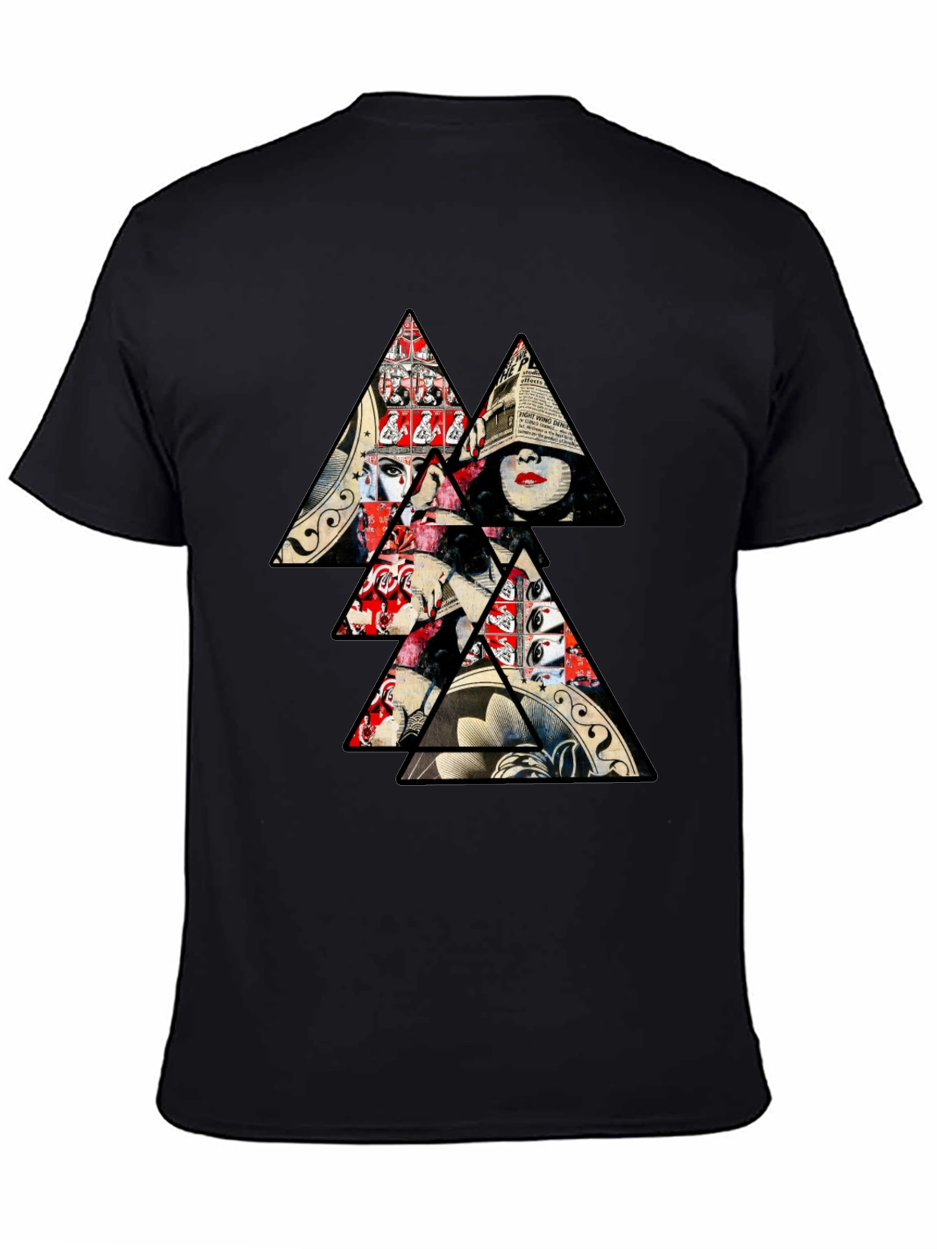 Abstract Triangle Graphic Print Mens T-Shirt