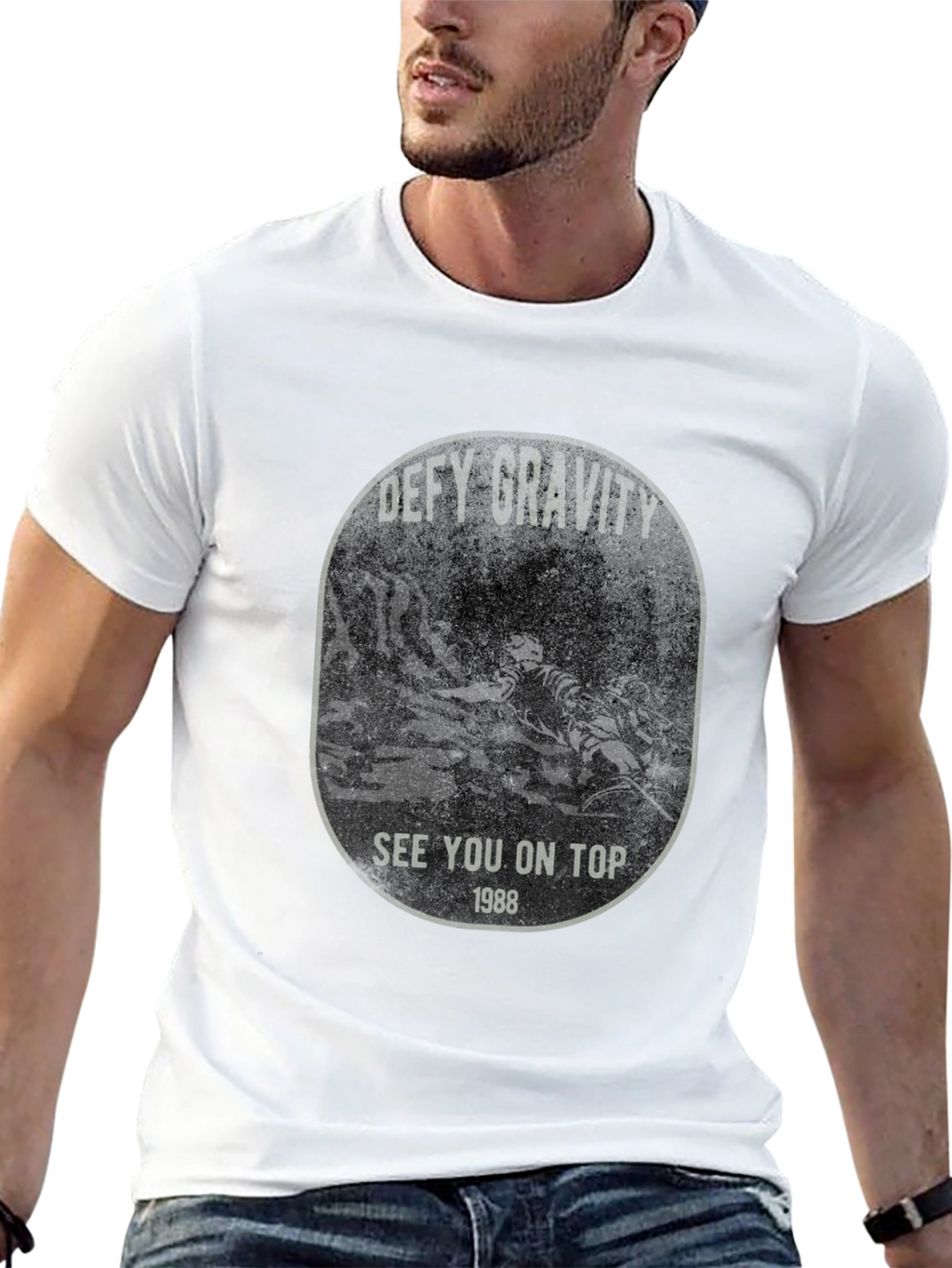 Defy Gravity Graphic T-Shirt - Mountain Biking 1988