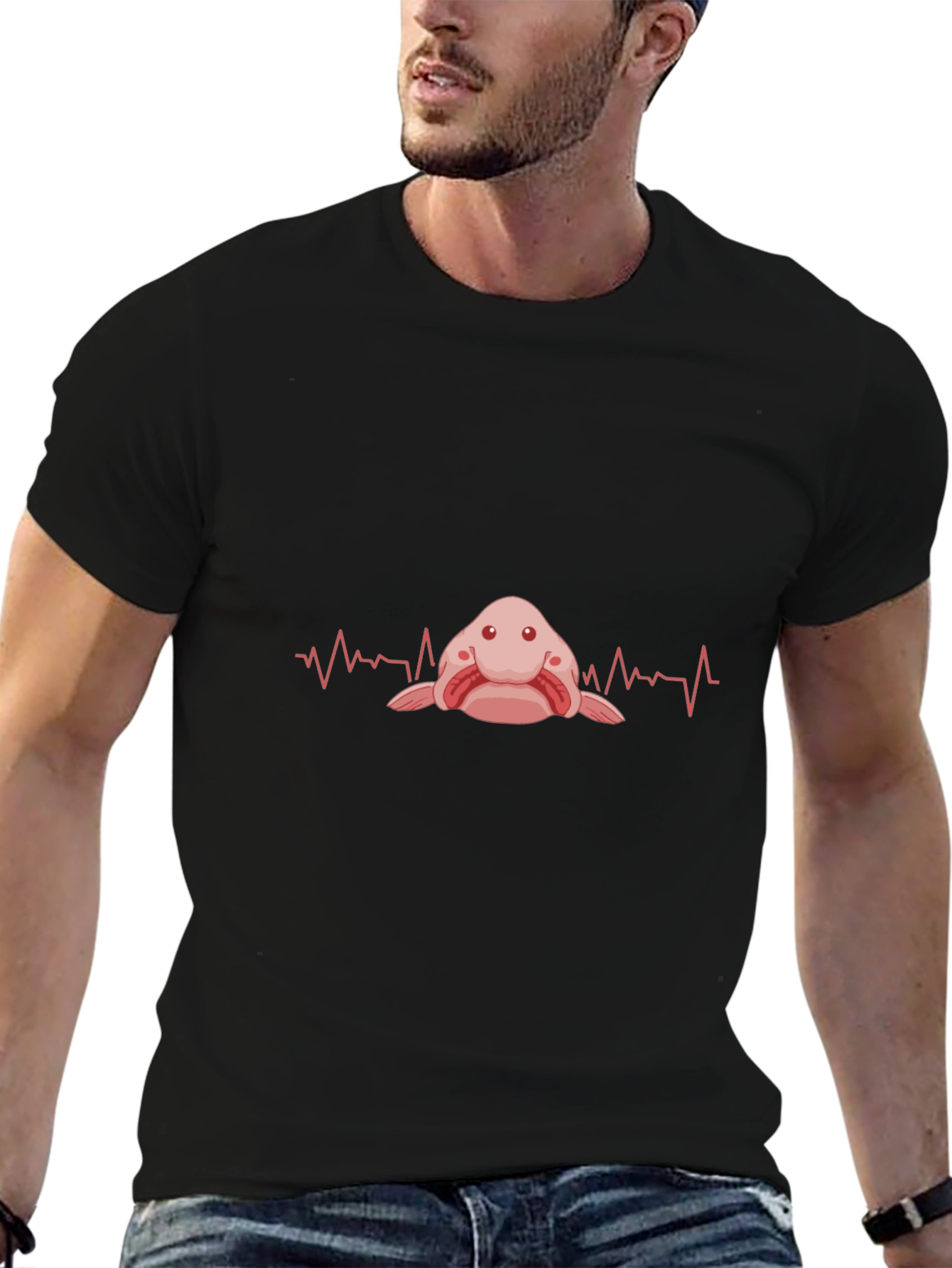 Blobfish Heartbeat T-Shirt - Funny Fish Lover Tee