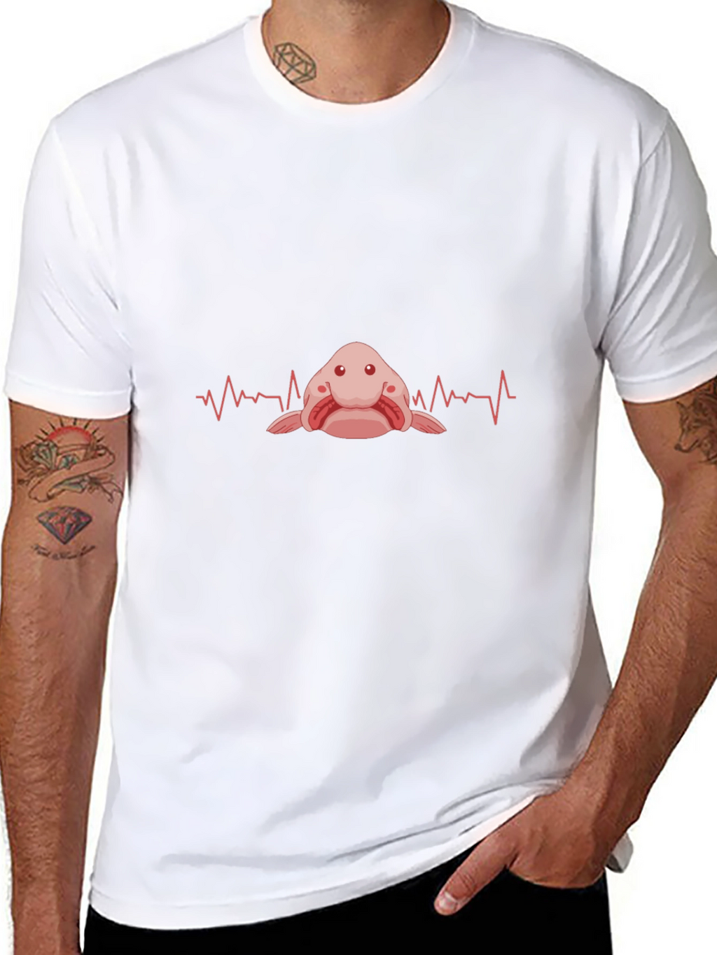 Blobfish Heartbeat T-Shirt - Funny Fish Lover Tee