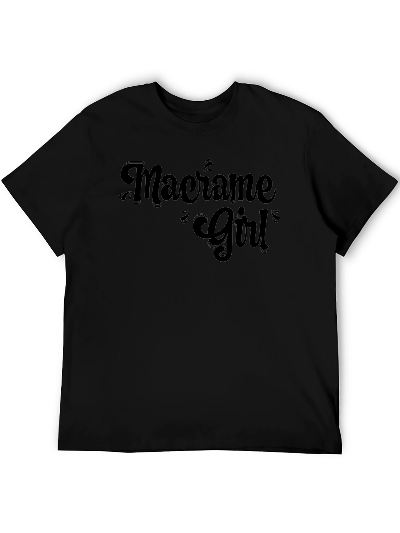 Macrame Girl T-Shirt - Black Graphic Tee