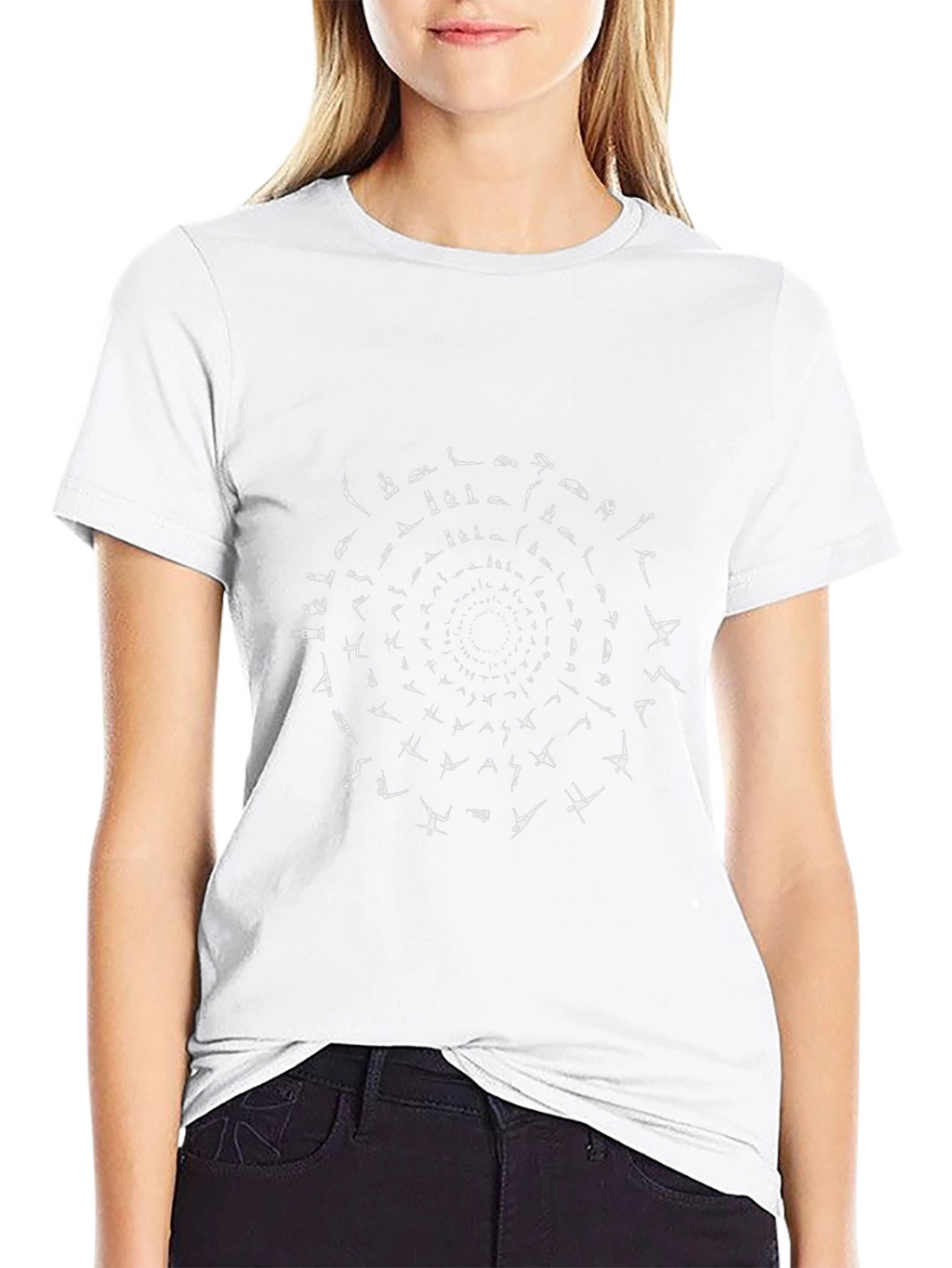 Yoga Pose Spiral Graphic Tee - Soft Cotton