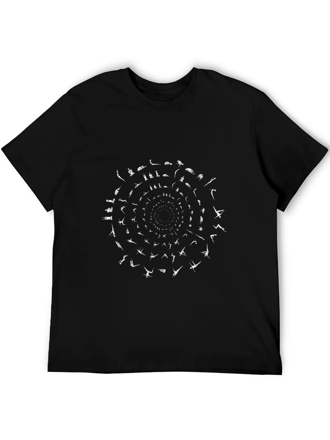 Yoga Pose Spiral Graphic Tee - Soft Cotton