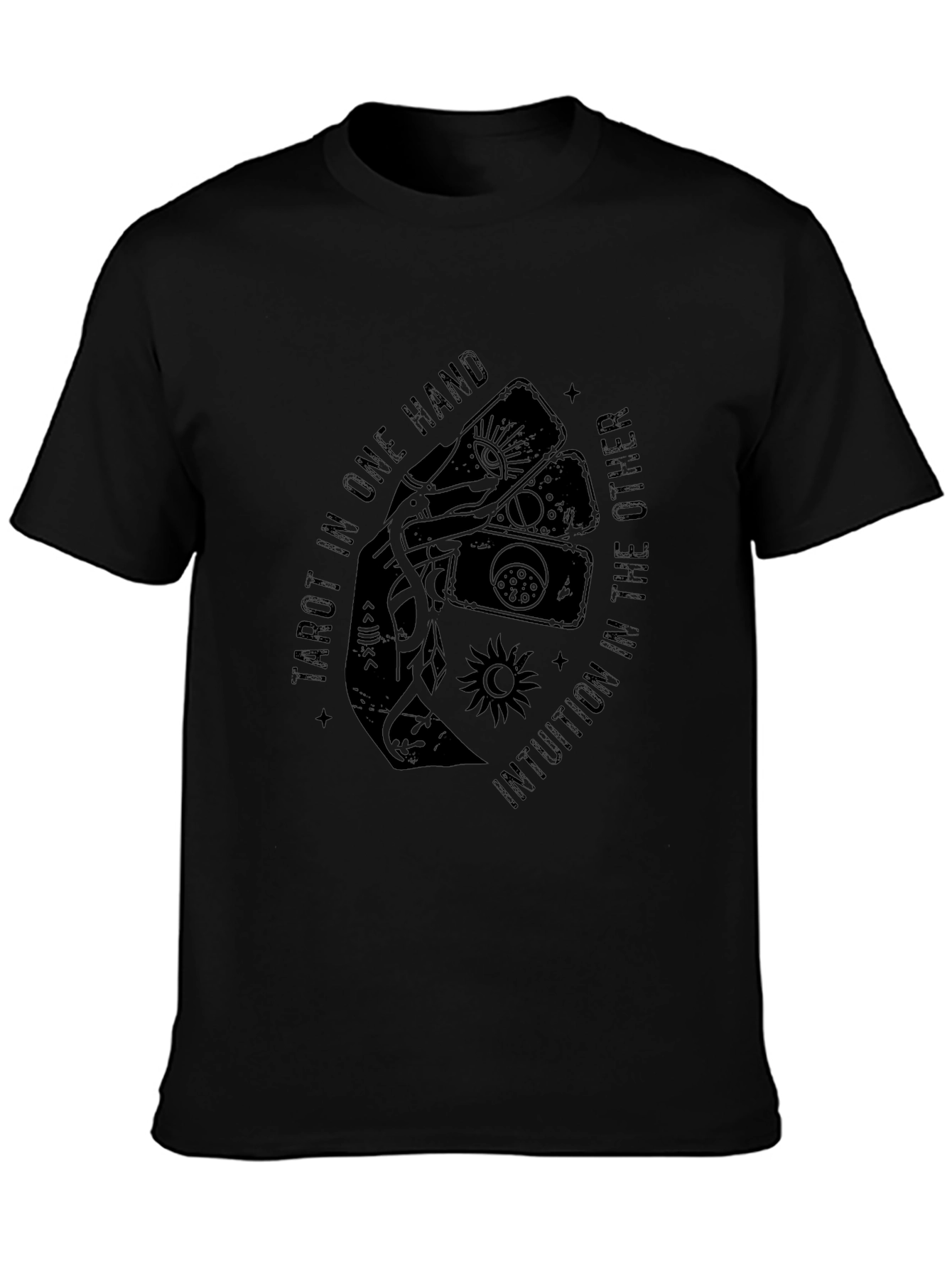 Tarot & Intuition Graphic Tee - Stylish Black Shirt