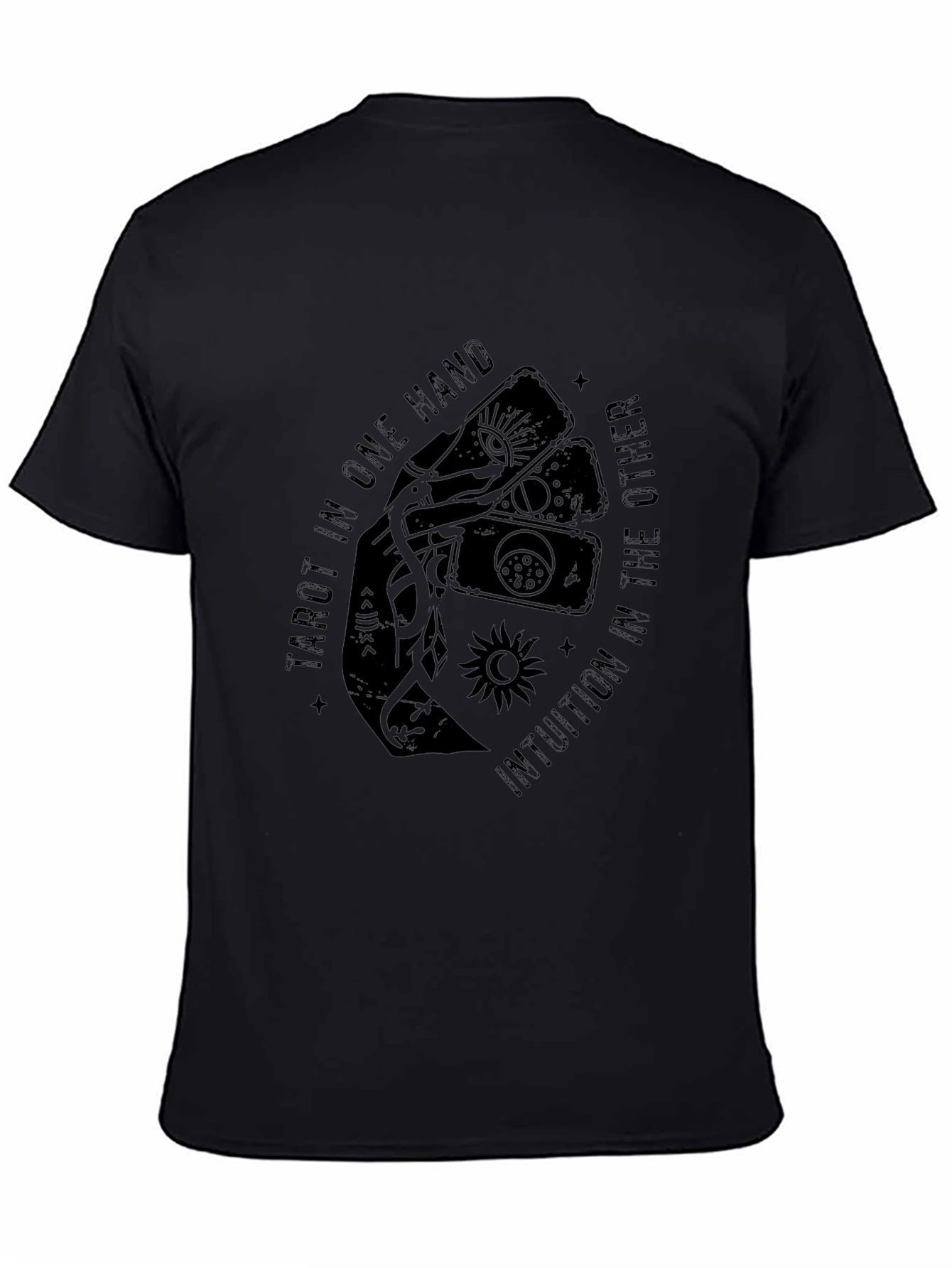 Tarot & Intuition Graphic Tee - Stylish Black Shirt