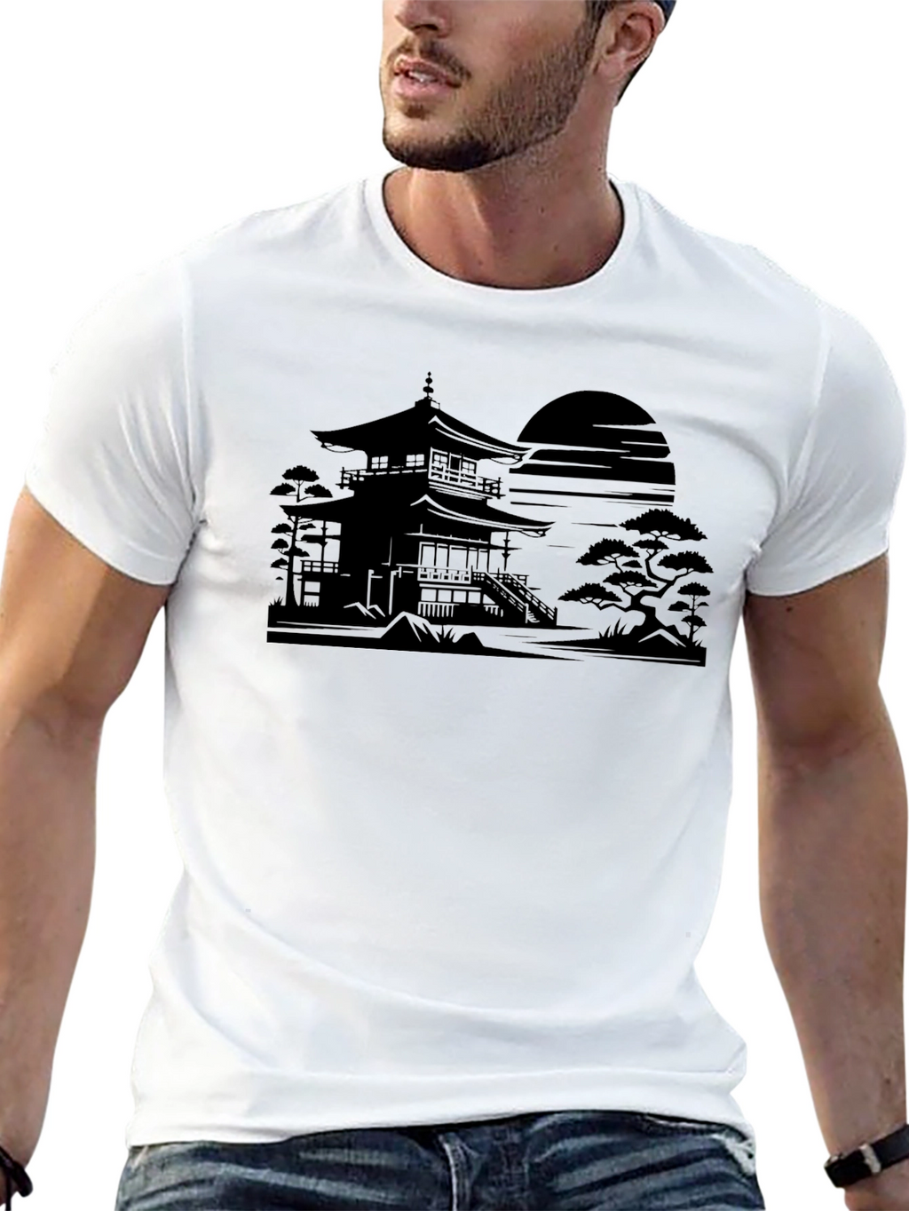 Pagoda Graphic Tee - Minimalist Design