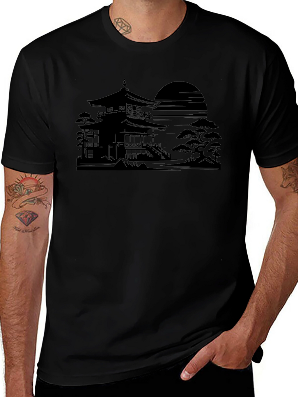 Pagoda Graphic Tee - Minimalist Design