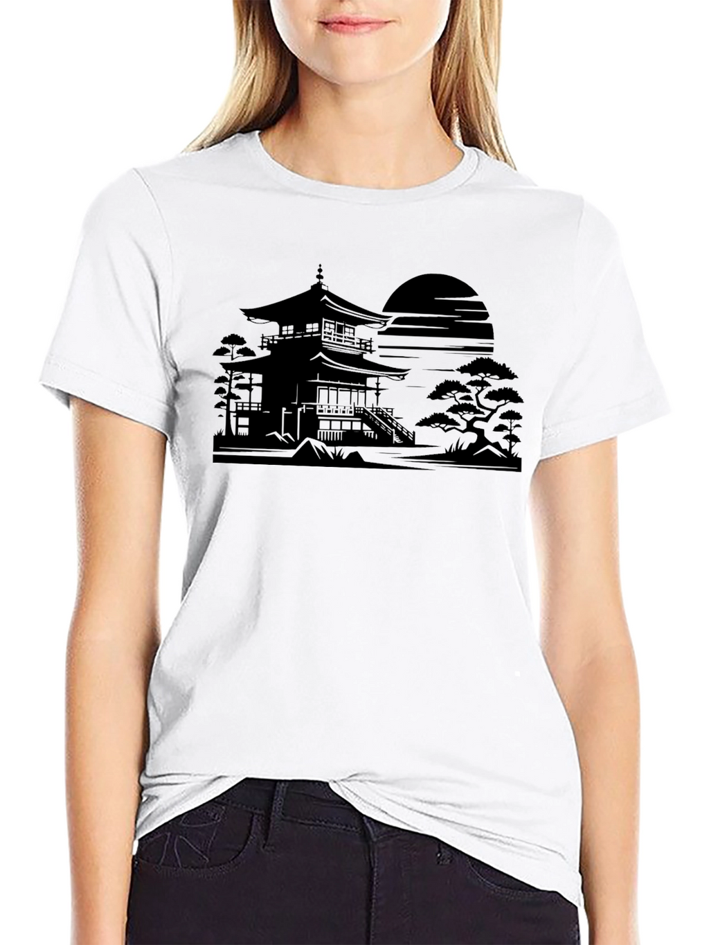 Pagoda Graphic Tee - Minimalist Design