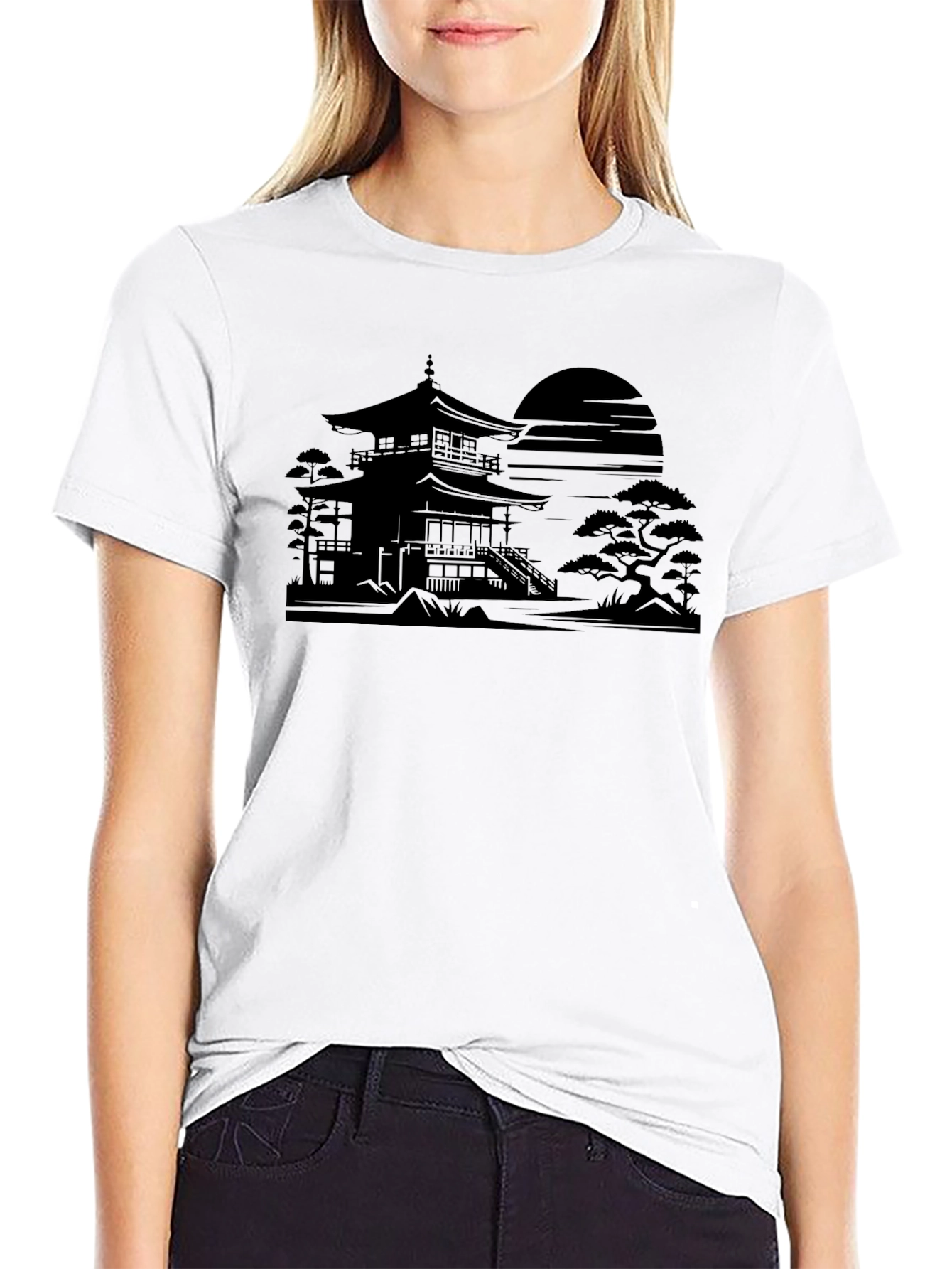 Pagoda Graphic Tee - Minimalist Design