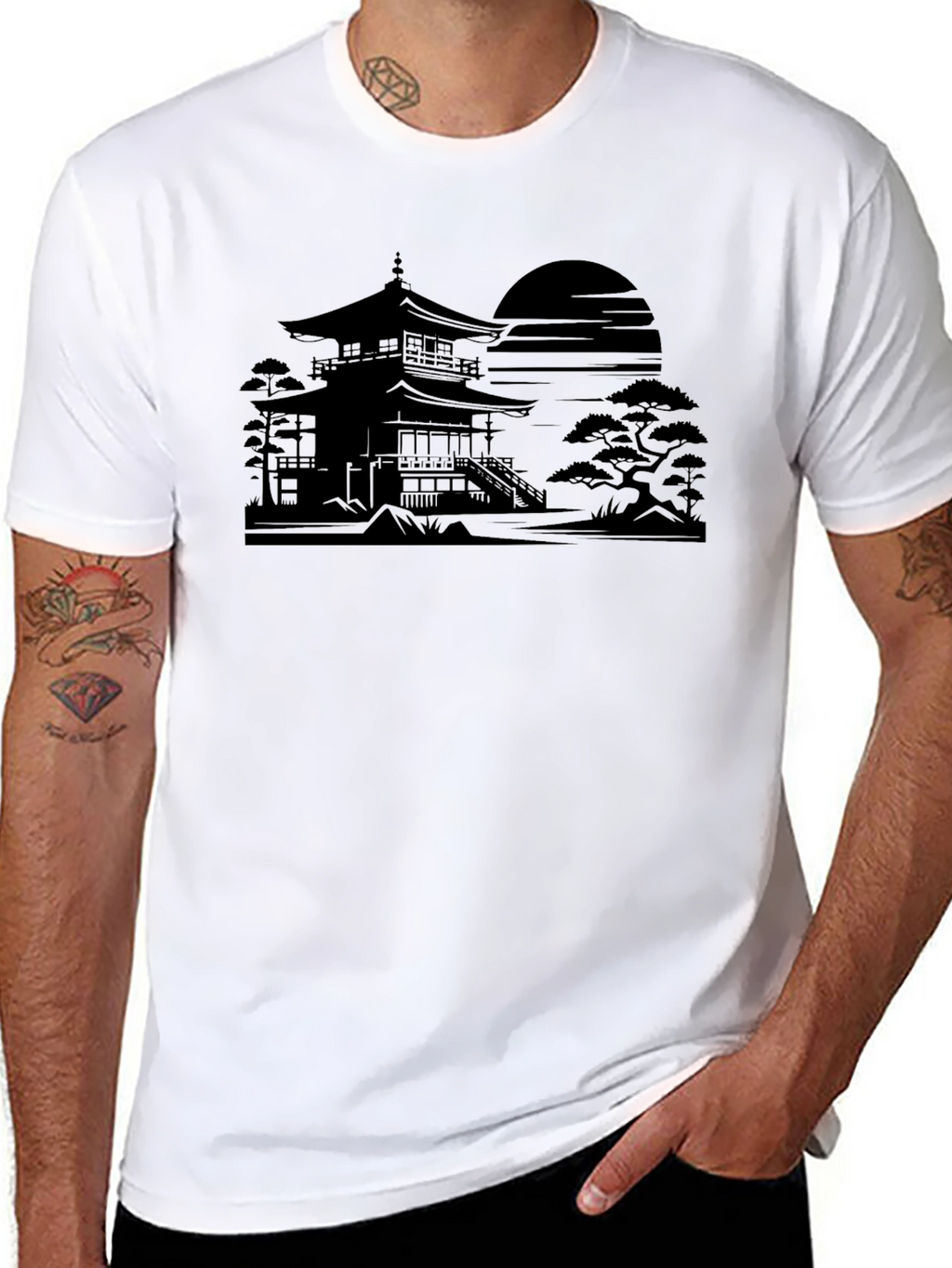 Pagoda Graphic Tee - Minimalist Design