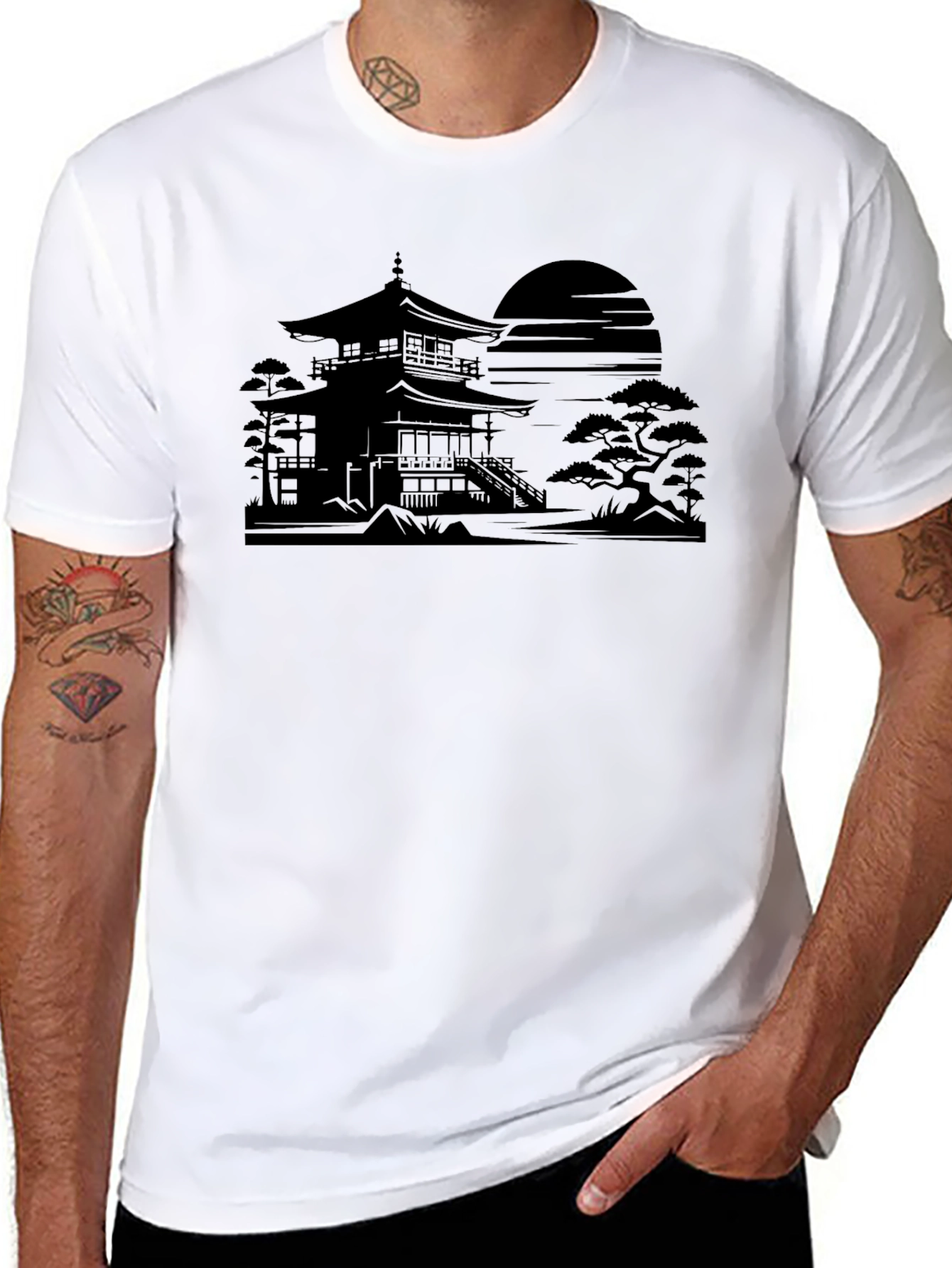 Pagoda Graphic Tee - Minimalist Design