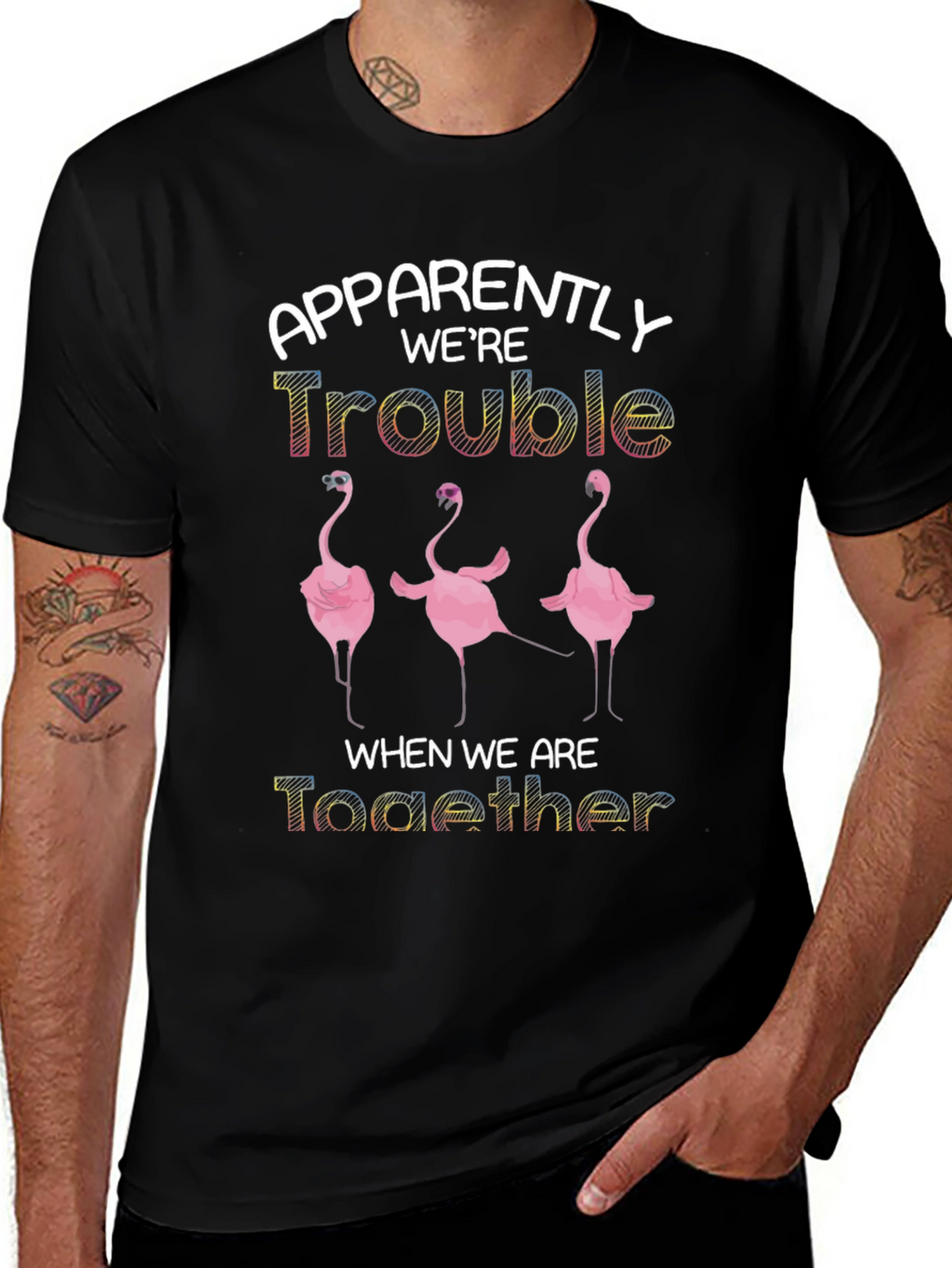Apparently Were Trouble Flamingo T-Shirt