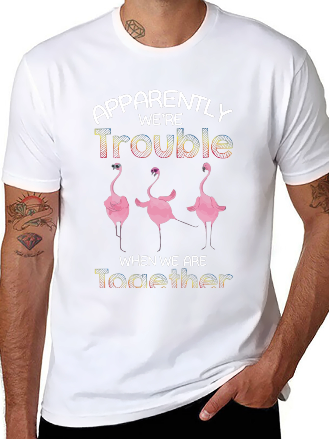 Apparently Were Trouble Flamingo T-Shirt