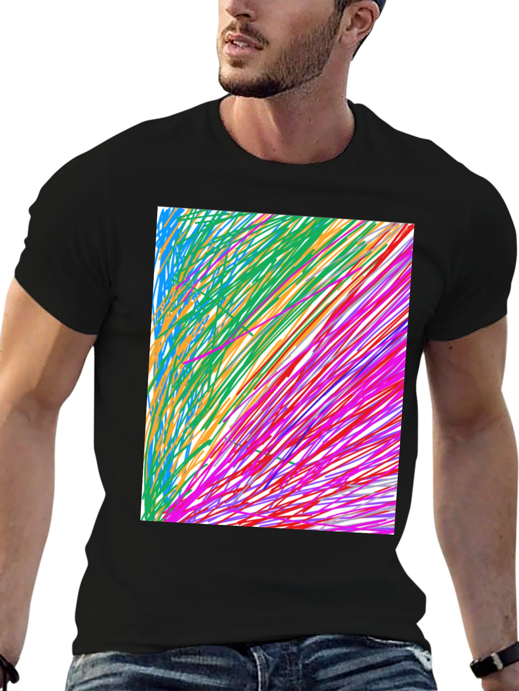 Abstract Art Black T-Shirt - Modern Graphic Tee
