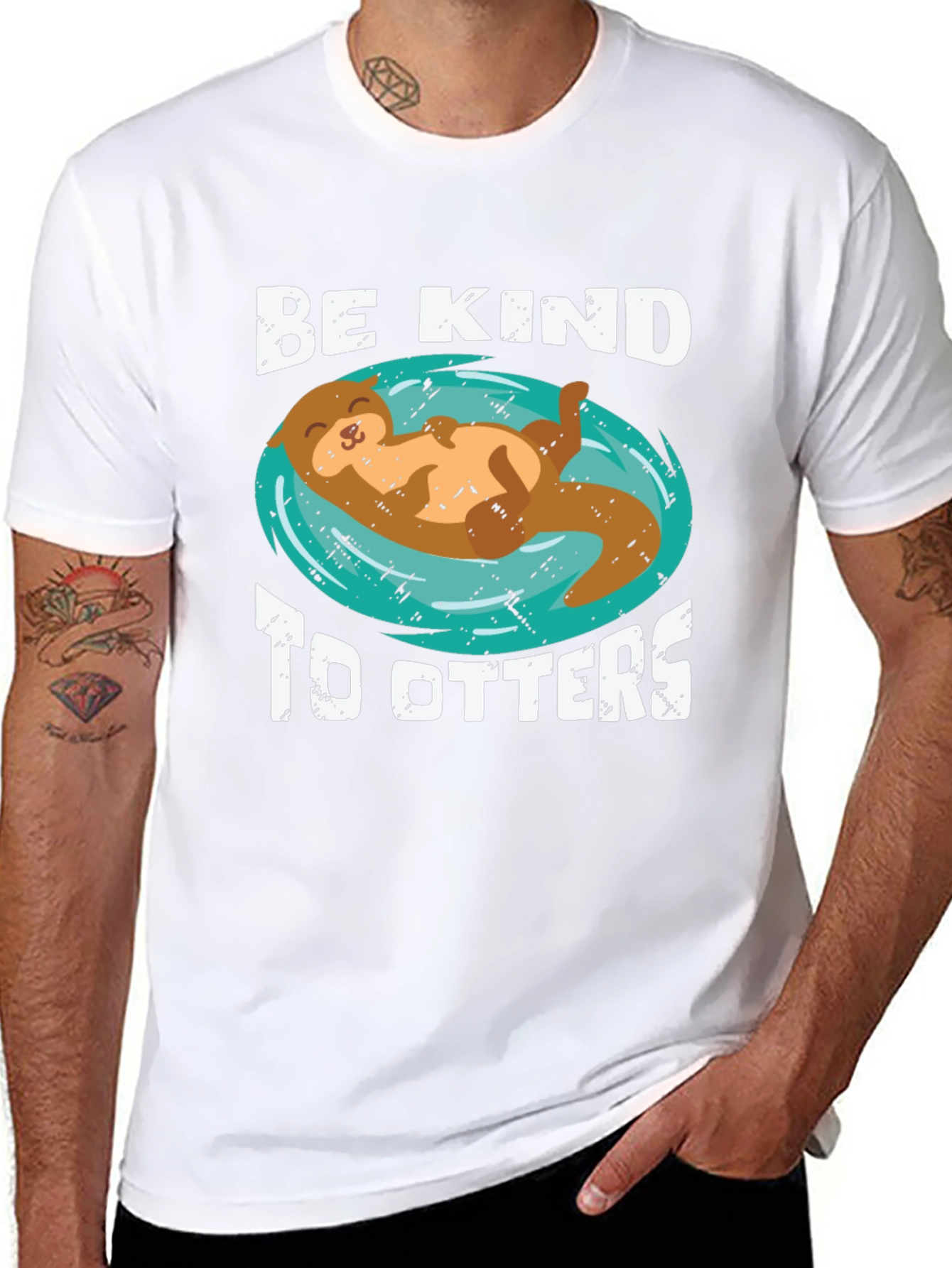 Be Kind To Otters Graphic Tee - Black