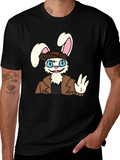 Cartoon Bunny T-Shirt - Black