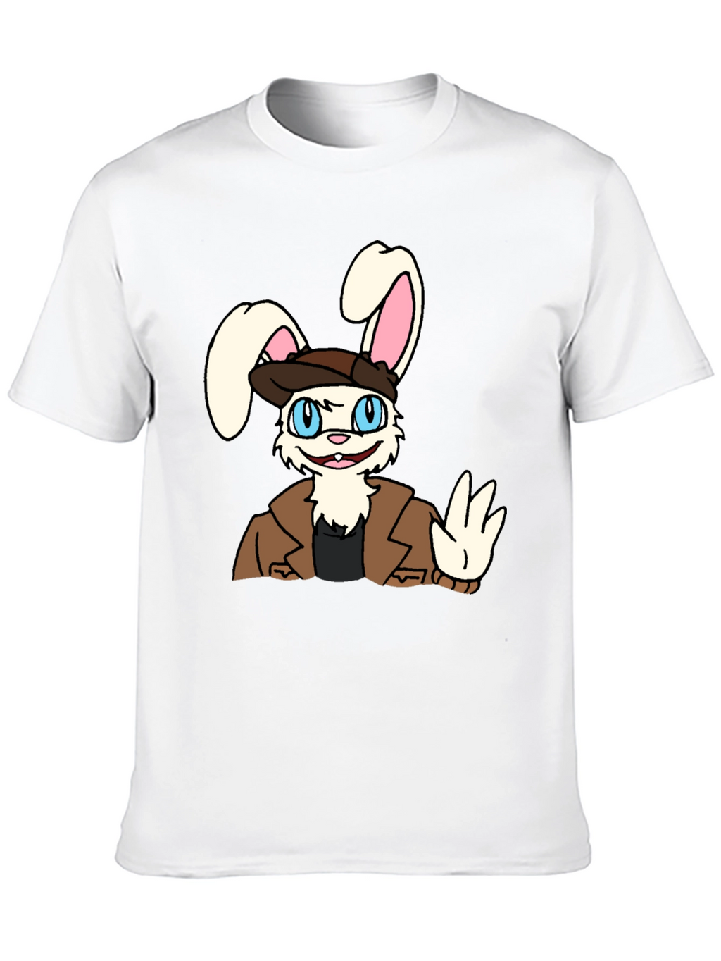 Cartoon Bunny T-Shirt - Black