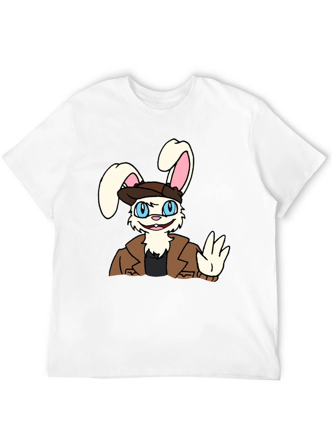 Cartoon Bunny T-Shirt - Black