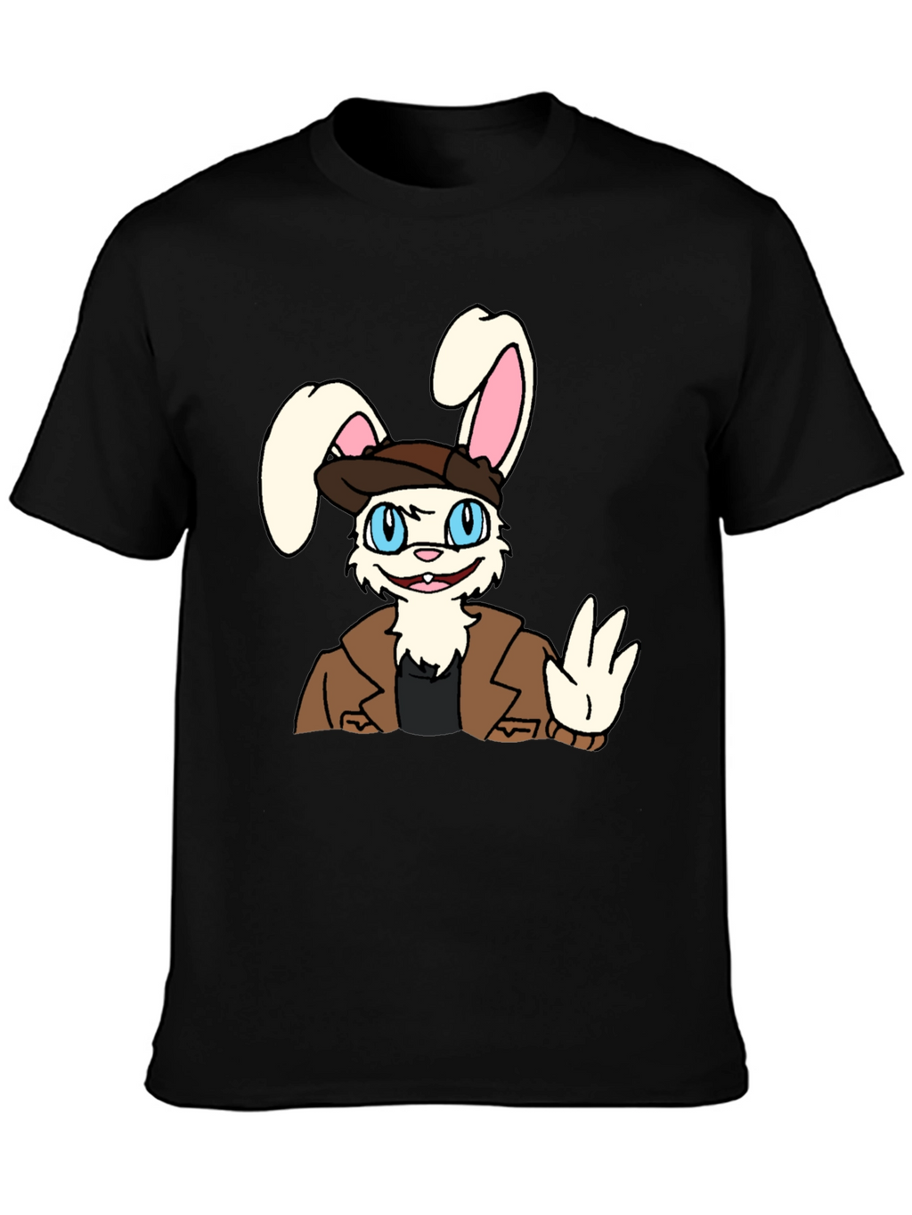 Cartoon Bunny T-Shirt - Black