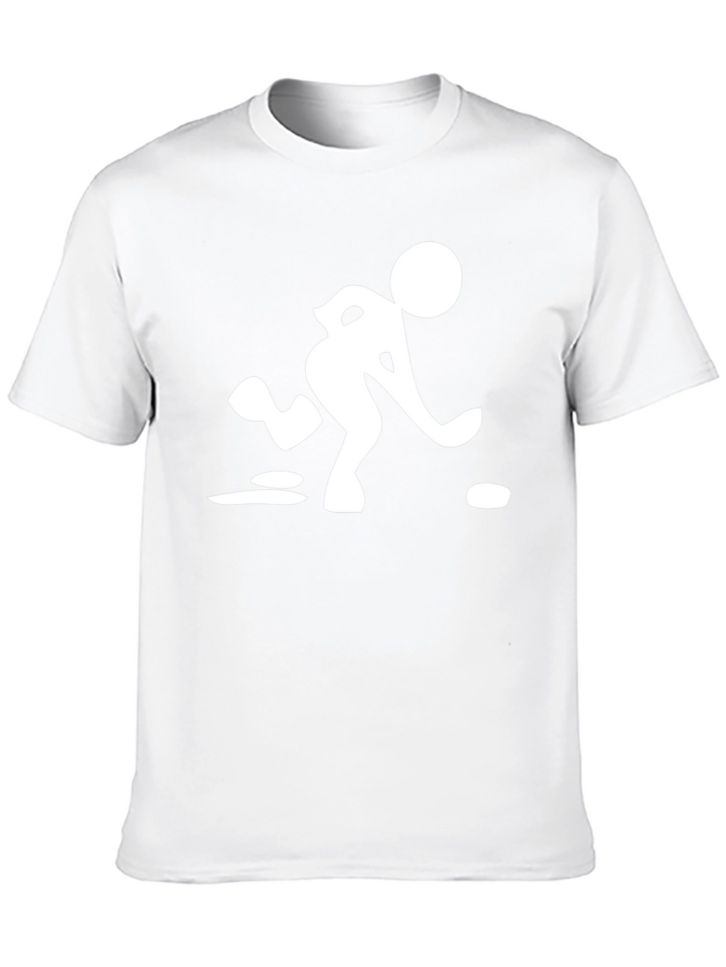 Mens Black T-Shirt with Curling Sport Graphic