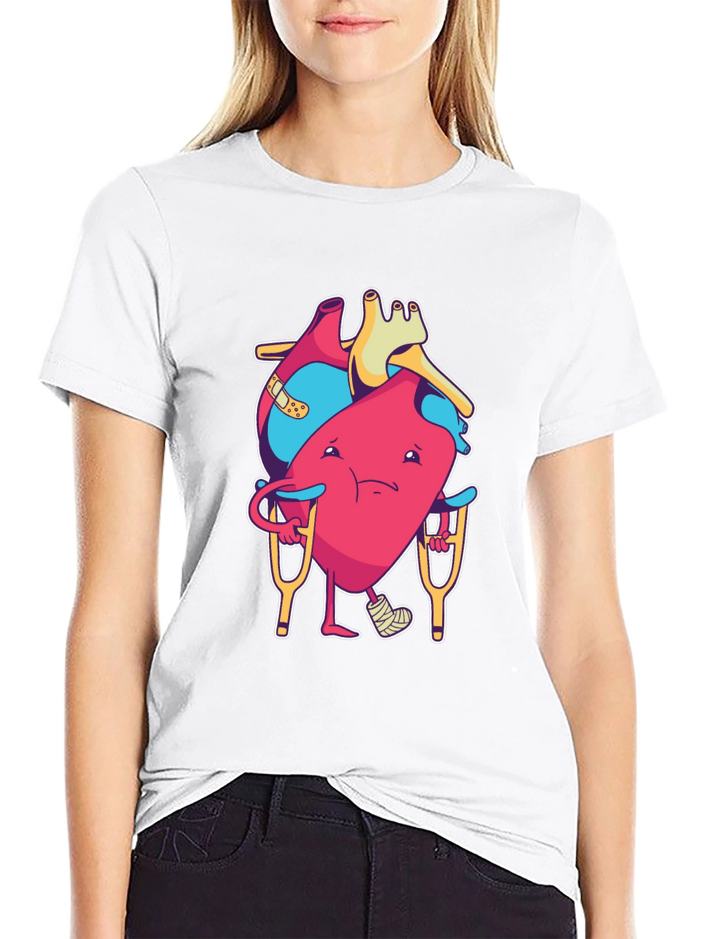 Funny Injured Heart Cartoon T-Shirt
