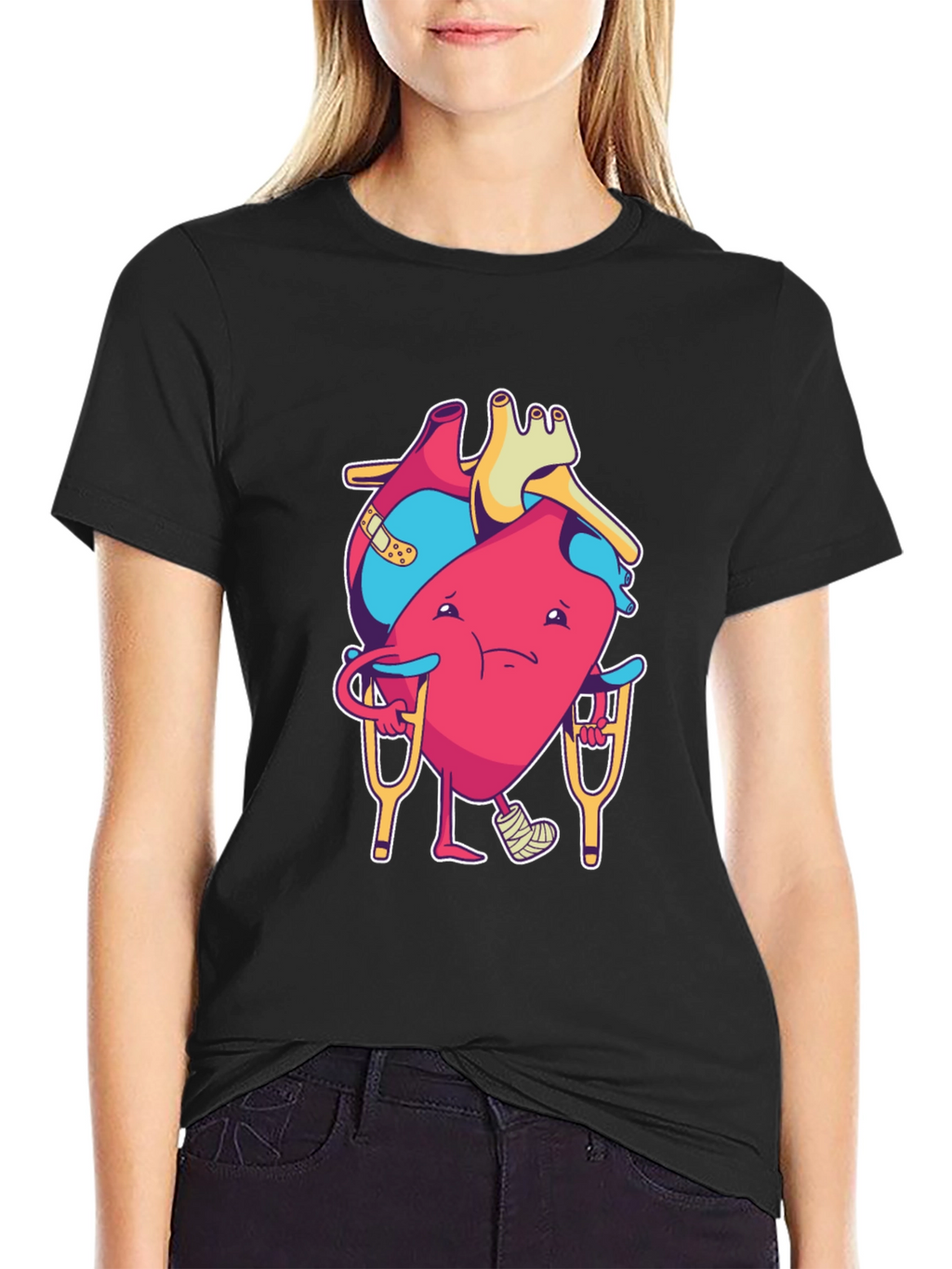 Funny Injured Heart Cartoon T-Shirt