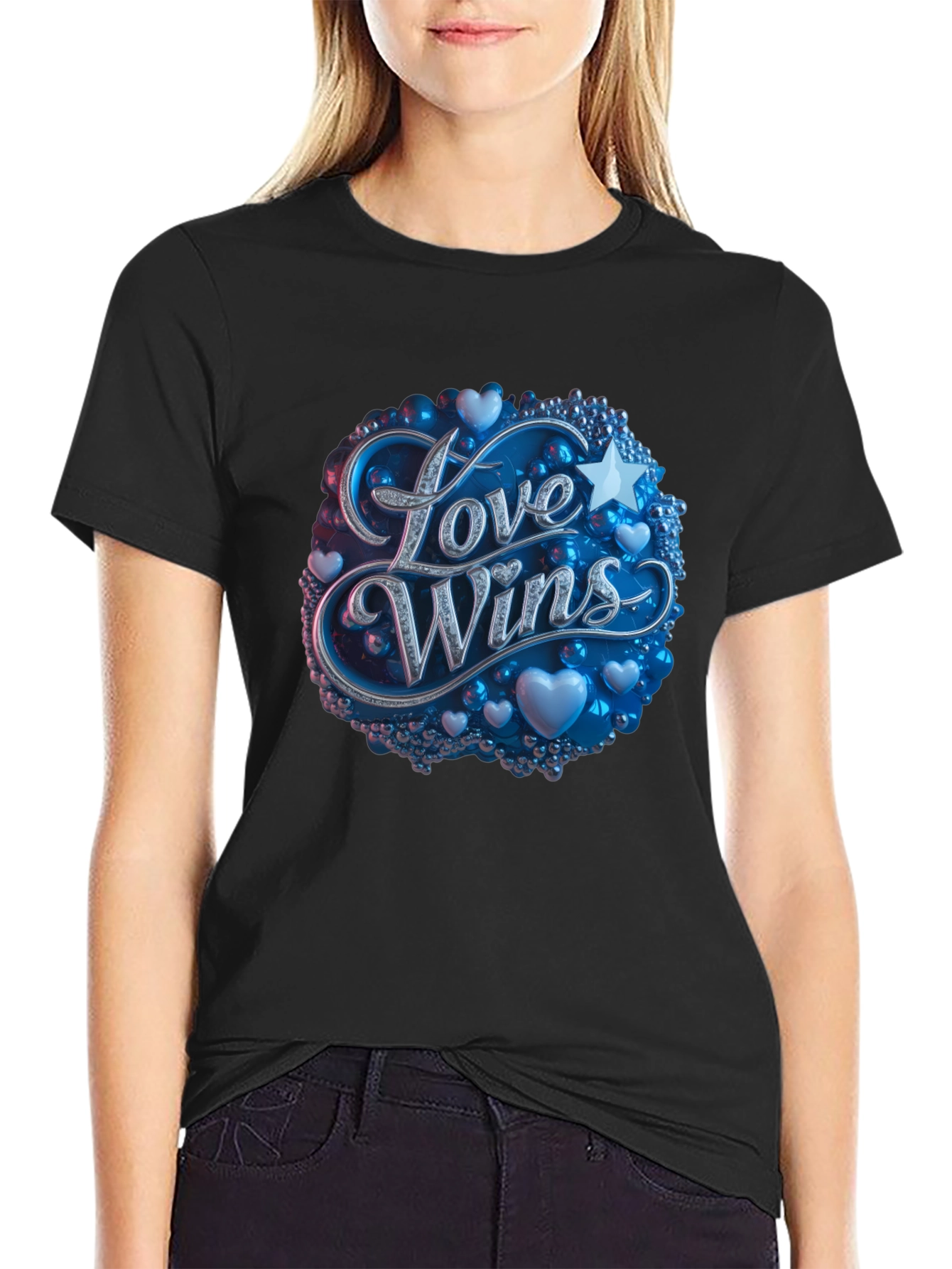 Love Wins Graphic Tee - Black