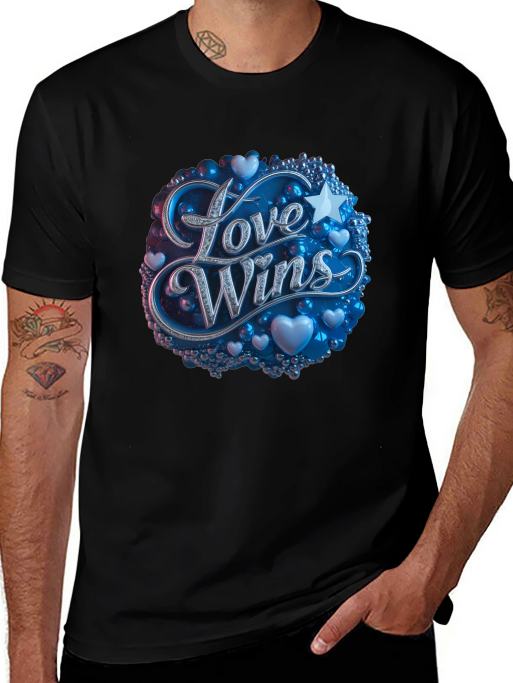 Love Wins Graphic Tee - Black