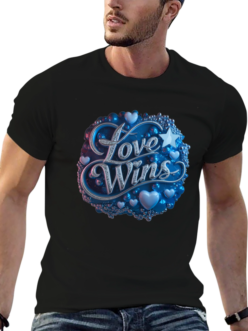 Love Wins Graphic Tee - Black