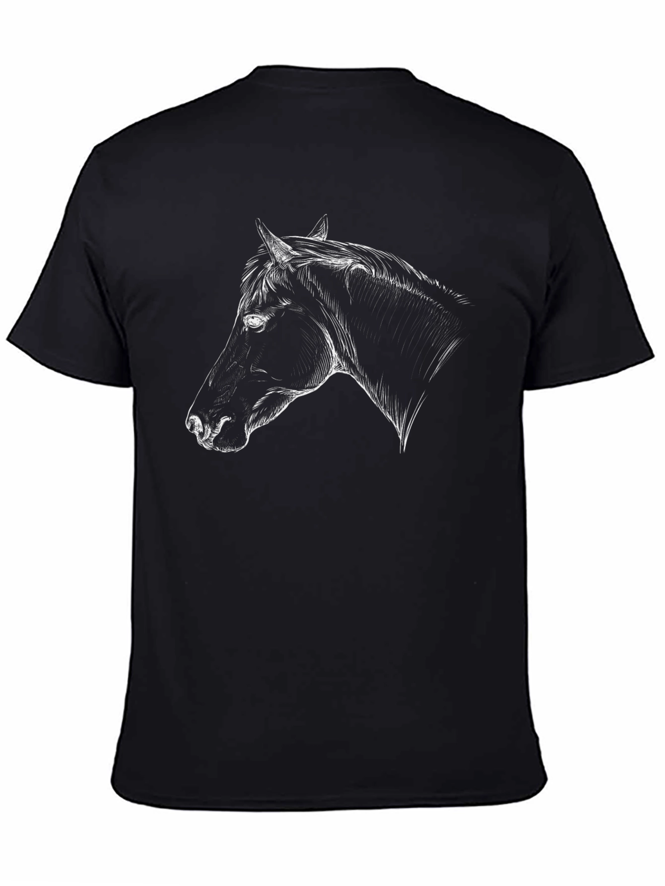 Black Horse Sketch T-Shirt - Stylish Graphic Tee