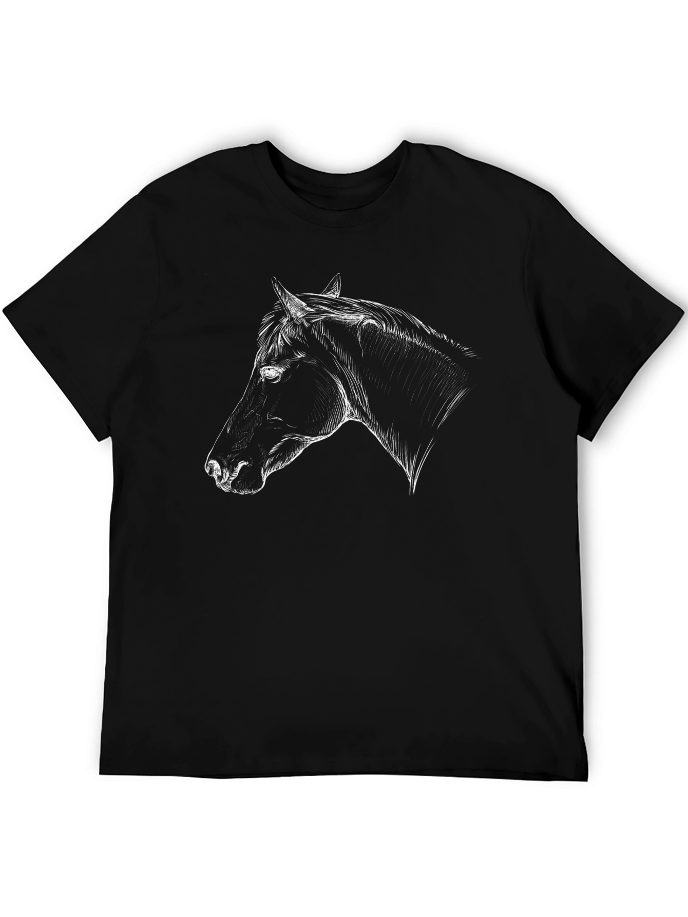 Black Horse Sketch T-Shirt - Stylish Graphic Tee
