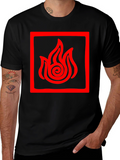 Fire Nation Symbol Tee - Black Cotton Graphic Shirt