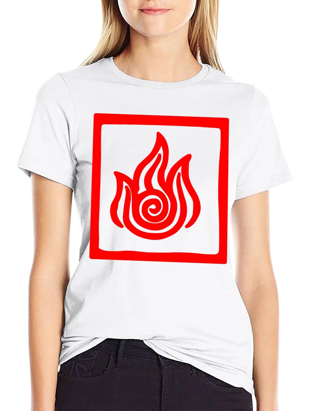 Fire Nation Symbol Tee - Black Cotton Graphic Shirt
