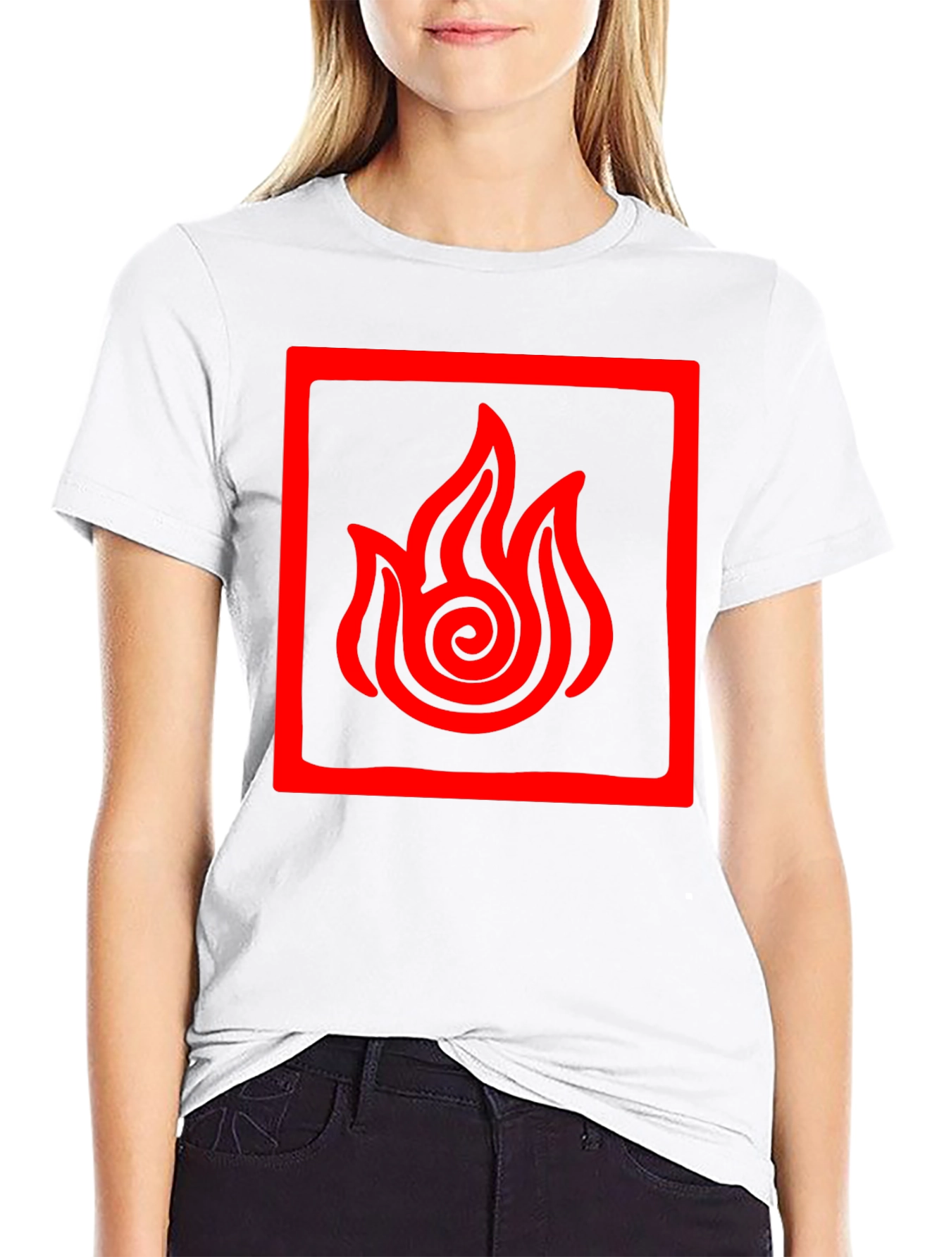 Fire Nation Symbol Tee - Black Cotton Graphic Shirt
