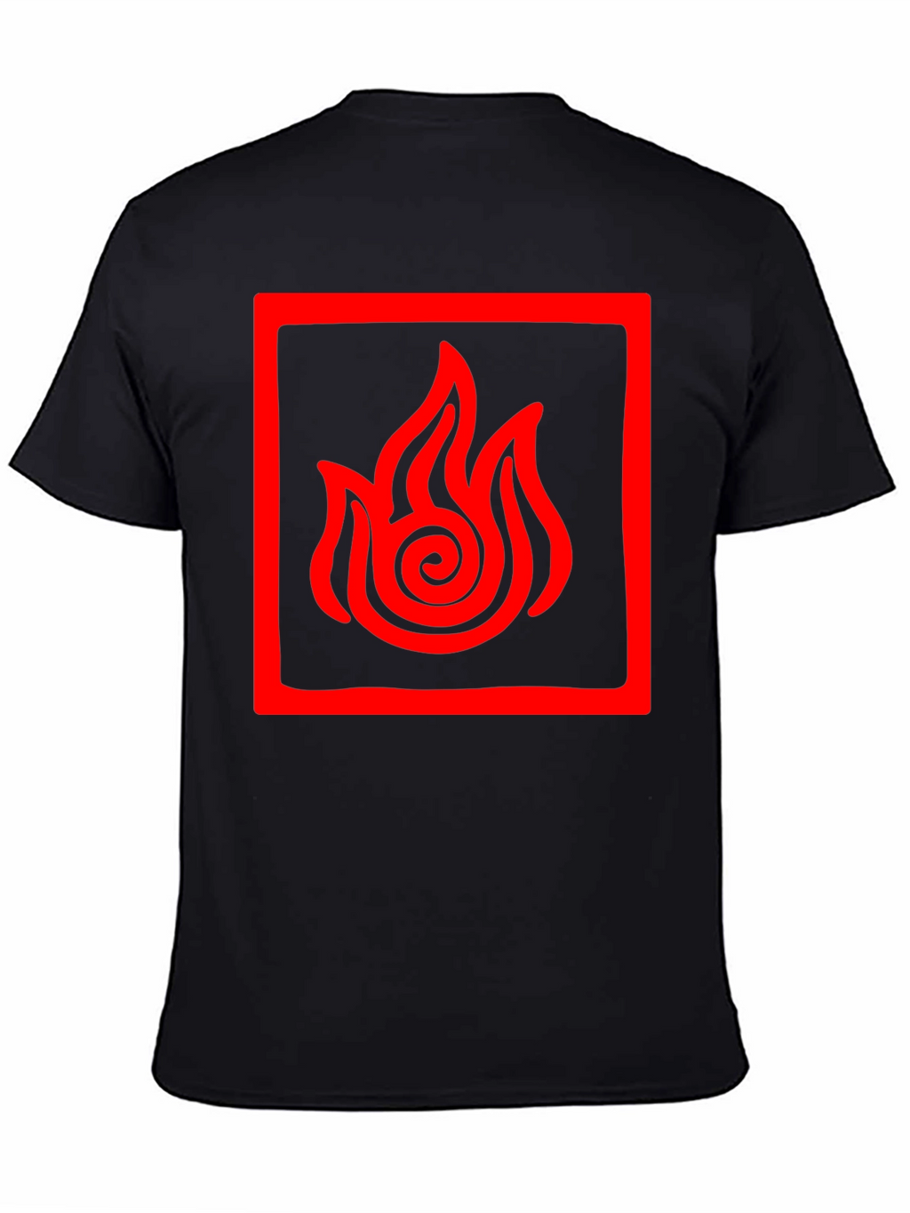 Fire Nation Symbol Tee - Black Cotton Graphic Shirt