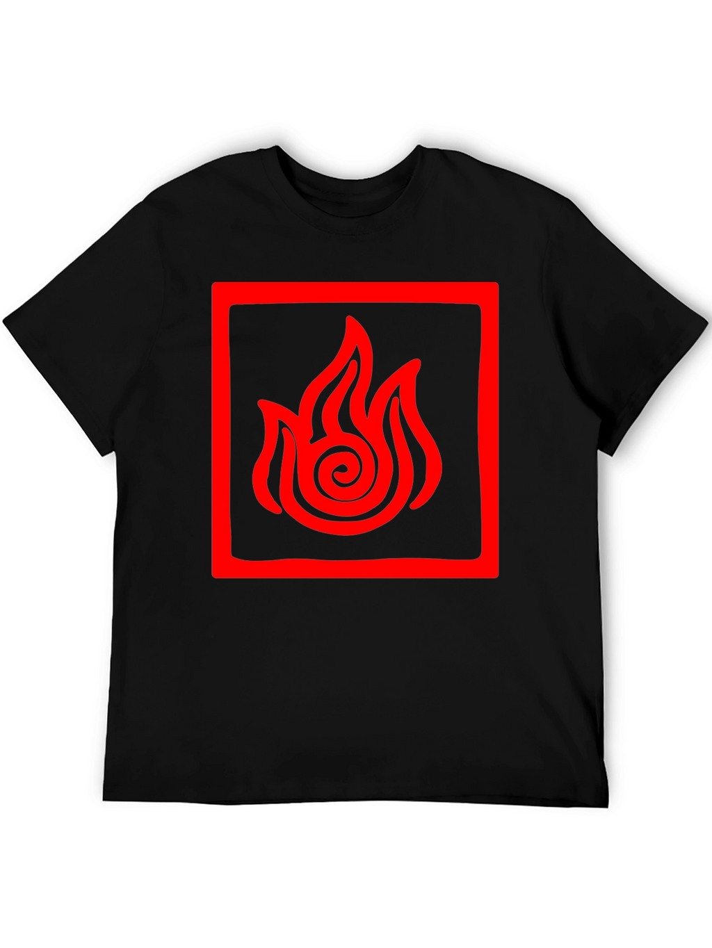 Fire Nation Symbol Tee - Black Cotton Graphic Shirt